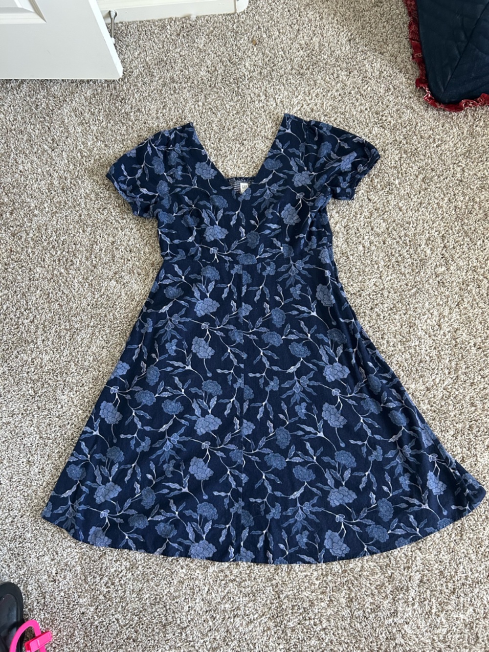Navy blue floral dress